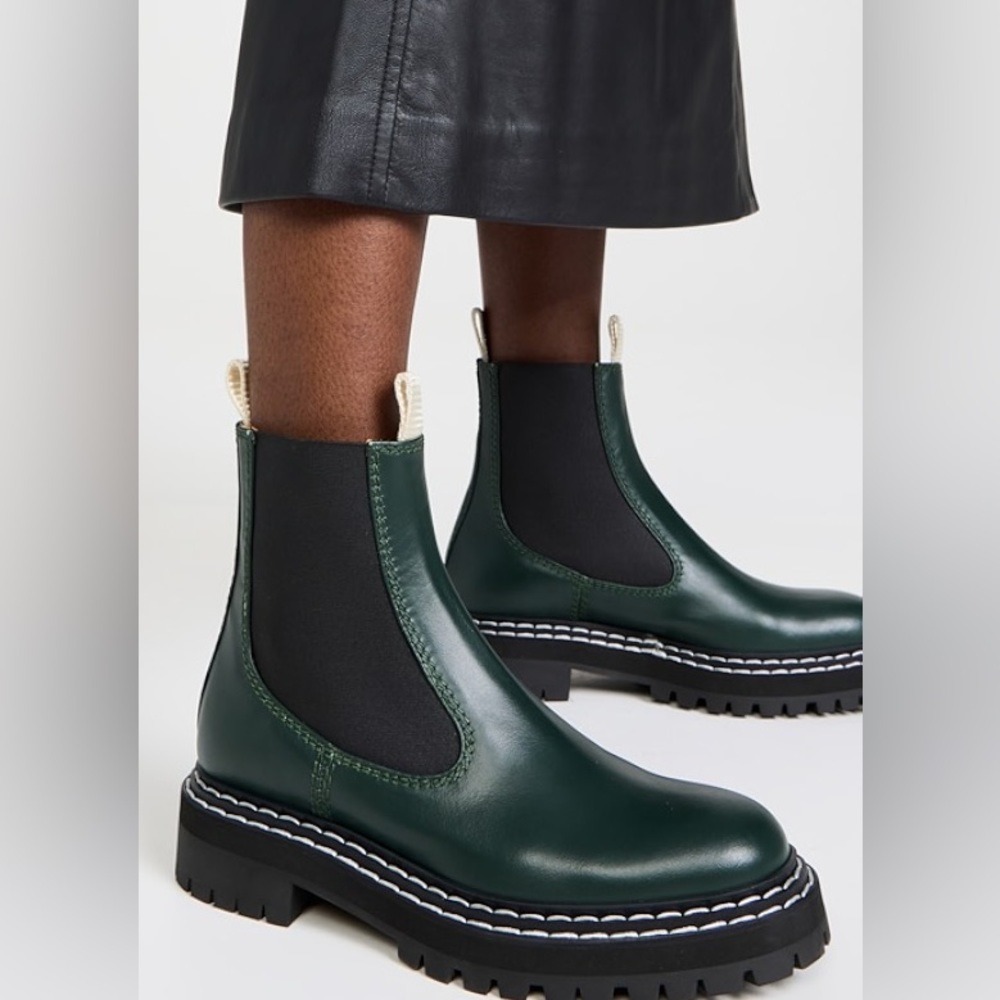 $895 Proenza schouler lug Chelsea boots contrast welt stitches size 36.5